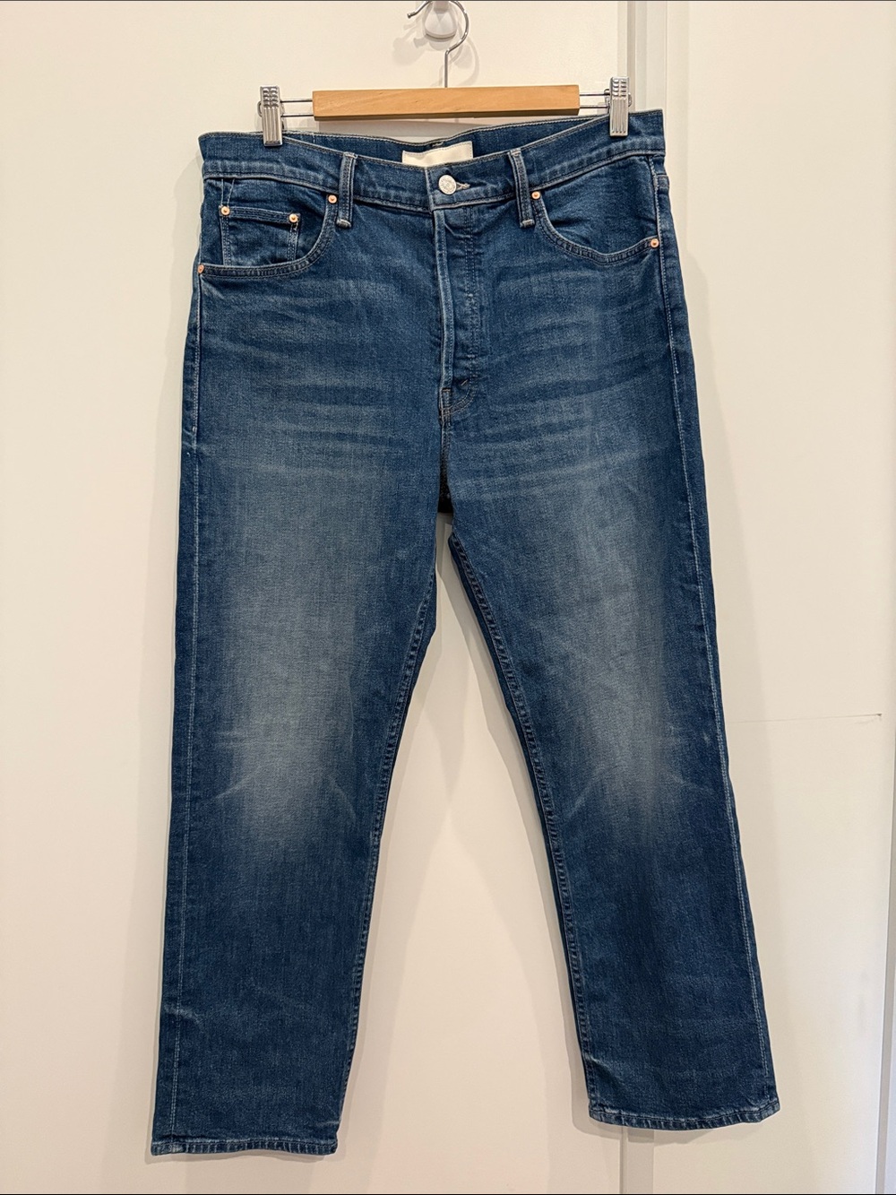 MOTHER Dark Blue Slim Straight Jeans
